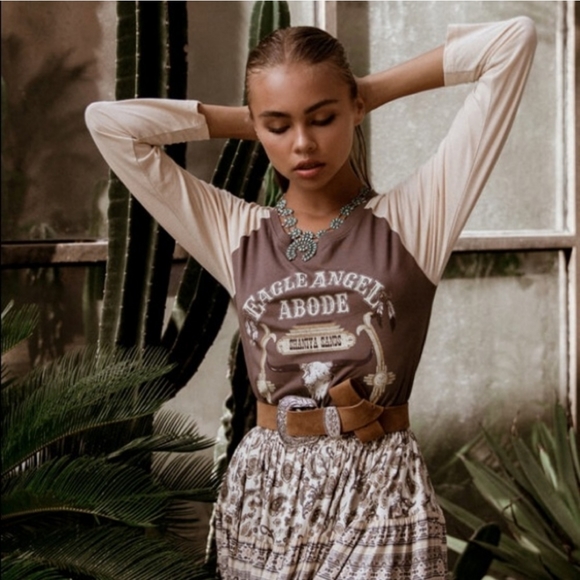 NWT Eagle Angel Abode Organic Raglan Tee - Picture 3 of 12